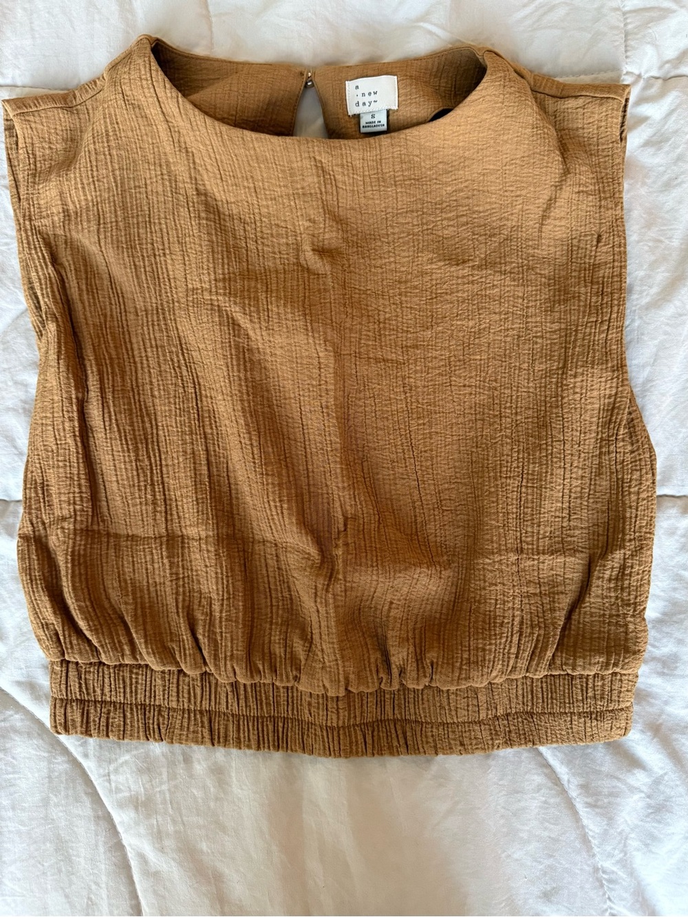 a new day Textured Sleeveless Tank Top in Caramel Brown